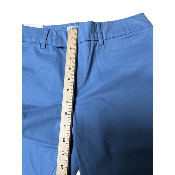 Covington Dress Pant Women's Size 10P Blue Straight Leg Slash Pocket Mid Rise - Picture 2 of 3